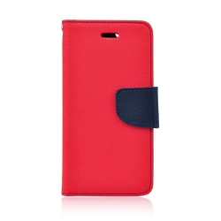 Samsung Galaxy Note 10, N970 Fancy Diary oldaltnyitós tok, piros-kék
