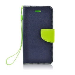 Samsung Galaxy Note 10 Plus, N975 Fancy Diary oldaltnyitós tok, kék-lime