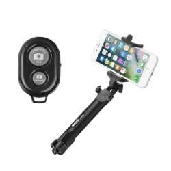 Selfie bot + tripod, bluetooth-os, fekete