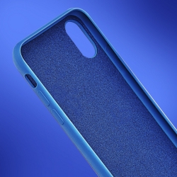 Xiaomi Redmi 9 Bársony szilikon tok, kék