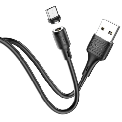 Hoco mágneses micro usb kábel, Sereno X52, 2,4A, fekete