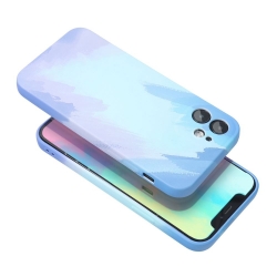 Samsung Galaxy A14 4G, A14 5G POP Bársony szilikon tok, kék-lila