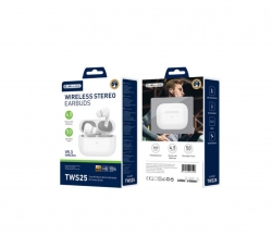 Jellico bluetooth fülhallgató, TWS25, fehér
