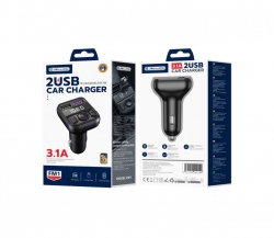 Jellico Bluetooth FM transmitter, FM1, 2XUSB, 3,1A, fekete
