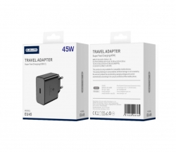 Jellico hálózati töltőfej 1XType-C, 45W, EU45, GaN, fehér