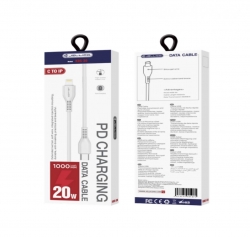 Jellico Type-C lightning adatkábel, KDS-30, 1 méter, 20W, fehér