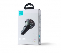 Joyroom autós töltő , 70W, 2X Type-C, 1XUSB, JR-CL26, fekete