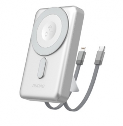 Dudao MagSafe power bank, 10000 mAh, 1XType-C+ beépített kábelekkel, 20W, K29, ezüst