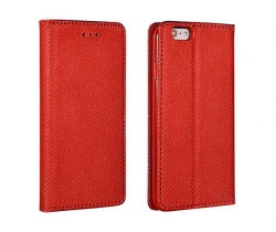 Honor Magic 8 Lite, X9d, X70 Kockás oldaltnyitós tok, piros