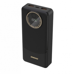 Dudao power bank, K12Pro, 2X USB, 1X Type C, 20000mAh, 22,5W , fekete