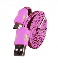 Micro USB-s LED-es adatkábel - pink