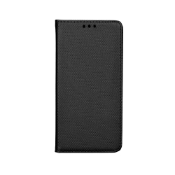 Huawei P8 Lite Kockás oldaltnyitós tok fekete