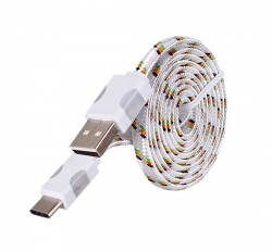 Type C LED-es adatkábel - fehér