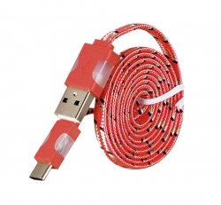Type C LED-es adatkábel - piros