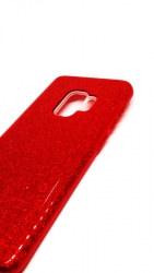G960 Samsung S9 Glitteres szilikontok piros